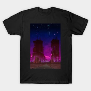 Cyberpunk City Towers - Monument Valley 2 T-Shirt